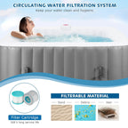 SEGMART Inflatable Hot Tub Spa, 73 inch, 4-6 Person, 130 Jets, 240 Gallon Capacity