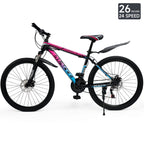 ARTUDATECH 24/26/27.5 Inch Mountain Bike, 24 Speeds, V/Disc Brakes, High-Carbon Steel Frame - Trailblazer
