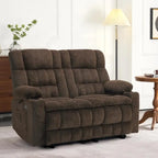 MCombo Power Reclining Loveseat With Heat, Vibration, Cupholders And USB Charge Ports - RS6314