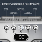 Stainless Steel Semi-Automatic Espresso Machine, 20-Cup, 0.5-Gallon Water Tank