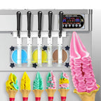 Kolice Commercial Soft Serve Ice Cream Machine, 5 Flavors, 3 x 7L Upper Tanks, 110V 60HZ, 2KW