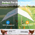 Quictent Metal Chicken Coop Run For 20+ Poultry, 12x9x6.6FT - Advanced Series