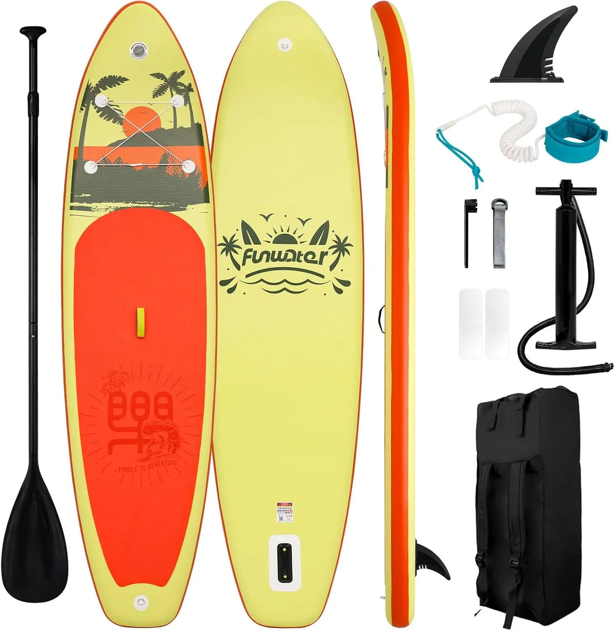 FunWater Inflatable Stand Up Paddle Board, 11 ft x 32 in x 6 in - SUP Paddle Accessories