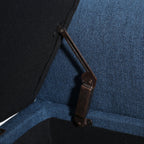 Noble House Amanda Dark Blue Fabric Armed Storage Bench