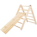 HARPPA Foldable 2-in-1 Wooden Pikler Triangle Climbing Arch With Ramp And Slide - Five Adjustable Angles