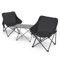 MADOG 3-Piece Folding Camping Table And Chairs Set, Black, Table 26.5 x 18.5 x 16.0 in, Chair 17.0 x 17.0 x 27.0 in