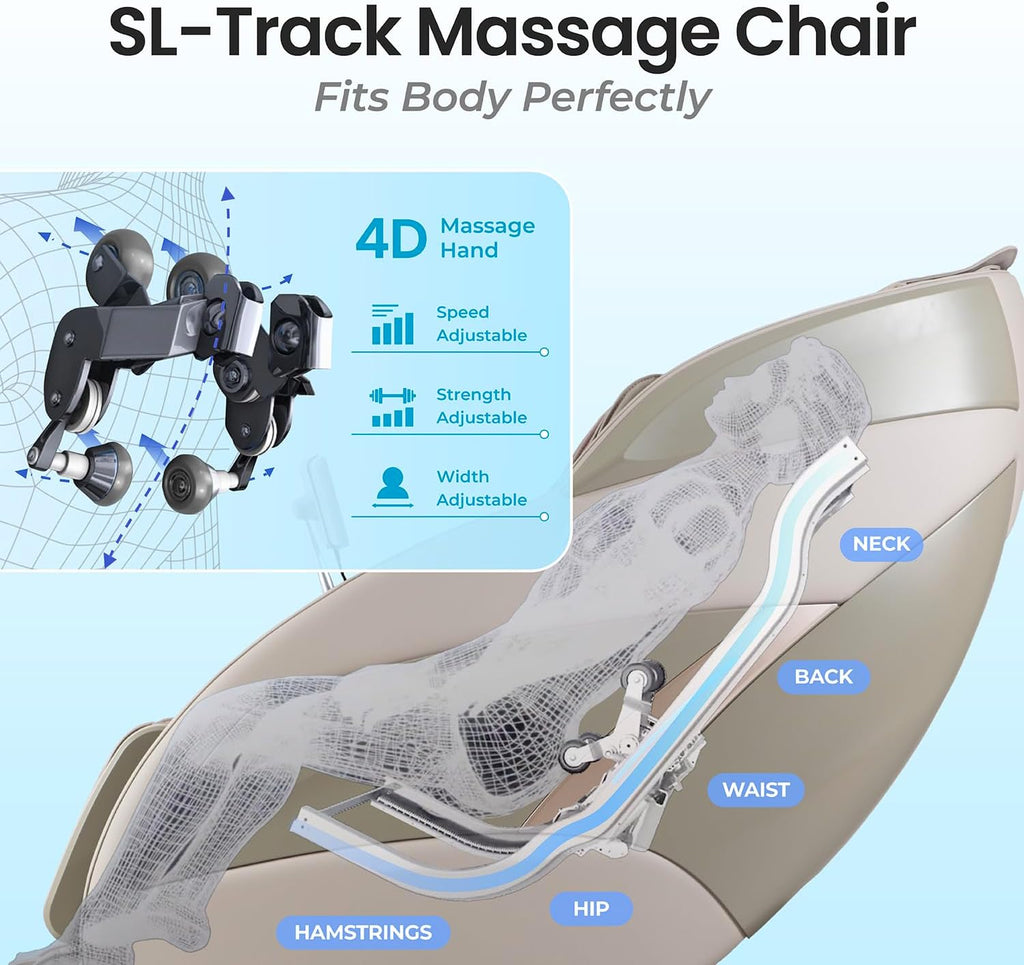 Titan Full Body Massage Chair With 4D Massage Roller, SL Track, 3 Stage Zero Gravity Reclining, Black - Pro 4D Endor