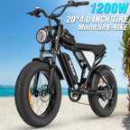 1500W Electric Mountain Bike 48V 20Ah, 20 inch Fat Tires, Shimano 7-Speed, Full Suspension - q20-1500w