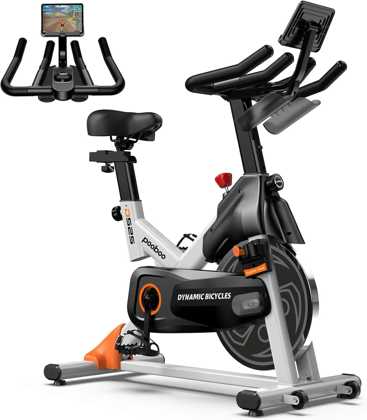 pooboo Indoor Exercise Bike With Adjustable Resistance And Belt Drive