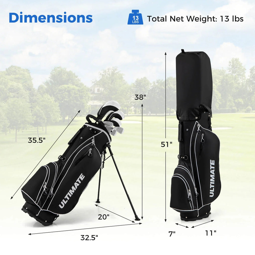 Costway Men's Complete Golf Club Set 10 Pieces With 460cc Alloy Driver