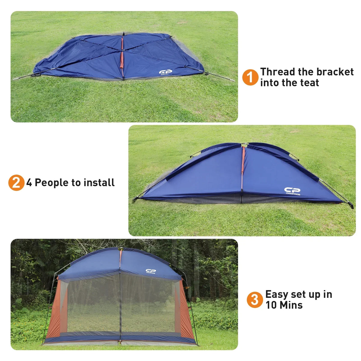 CAMPROS Screen House Canopy Tent, Blue, 12' x 10', 90in Center Height