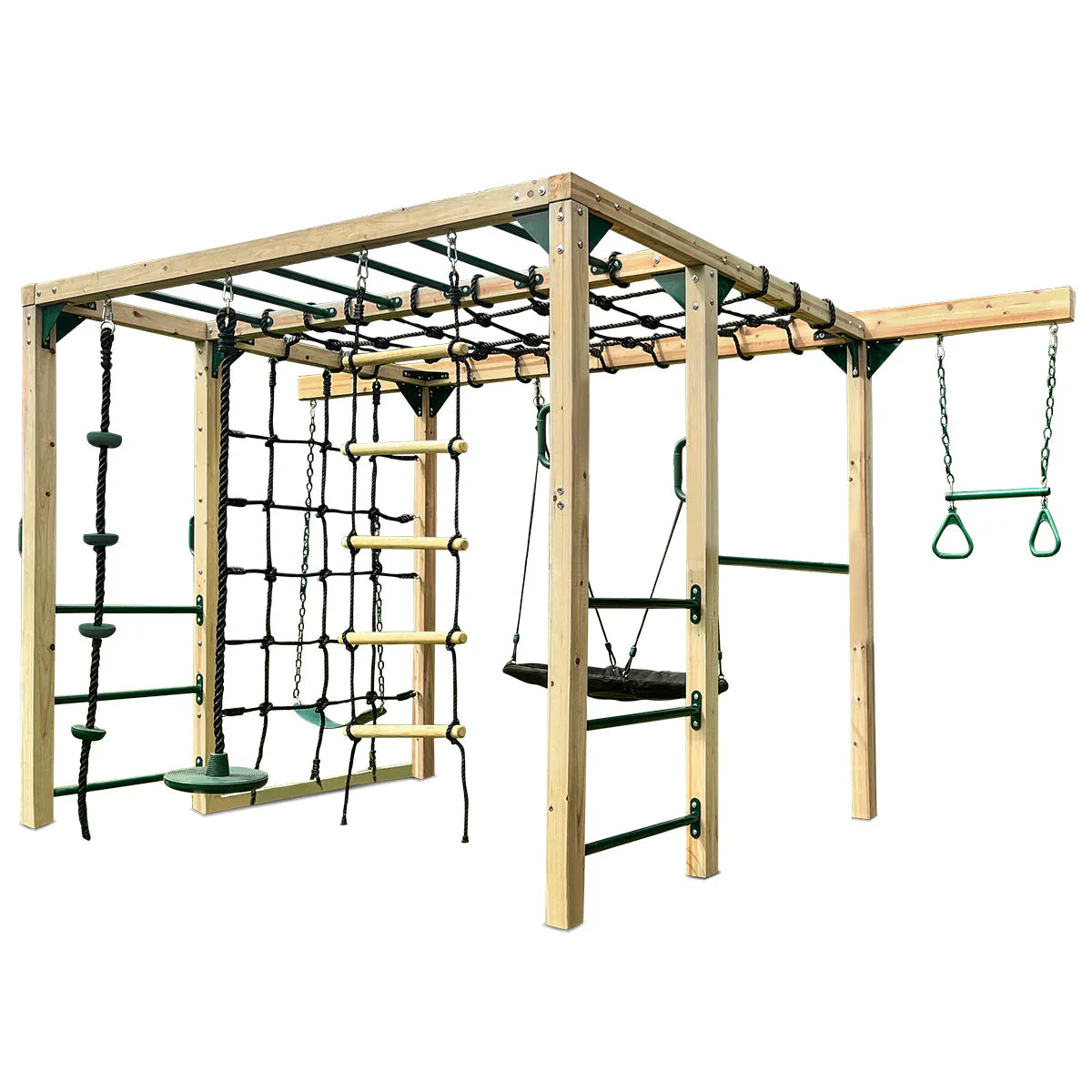 Lifespan Kids Premium Timber Jungle Gym Play Centre, 406cm x 196.2cm x 205cm, 5 Children, 50kg - Orangutan Climbing Cube