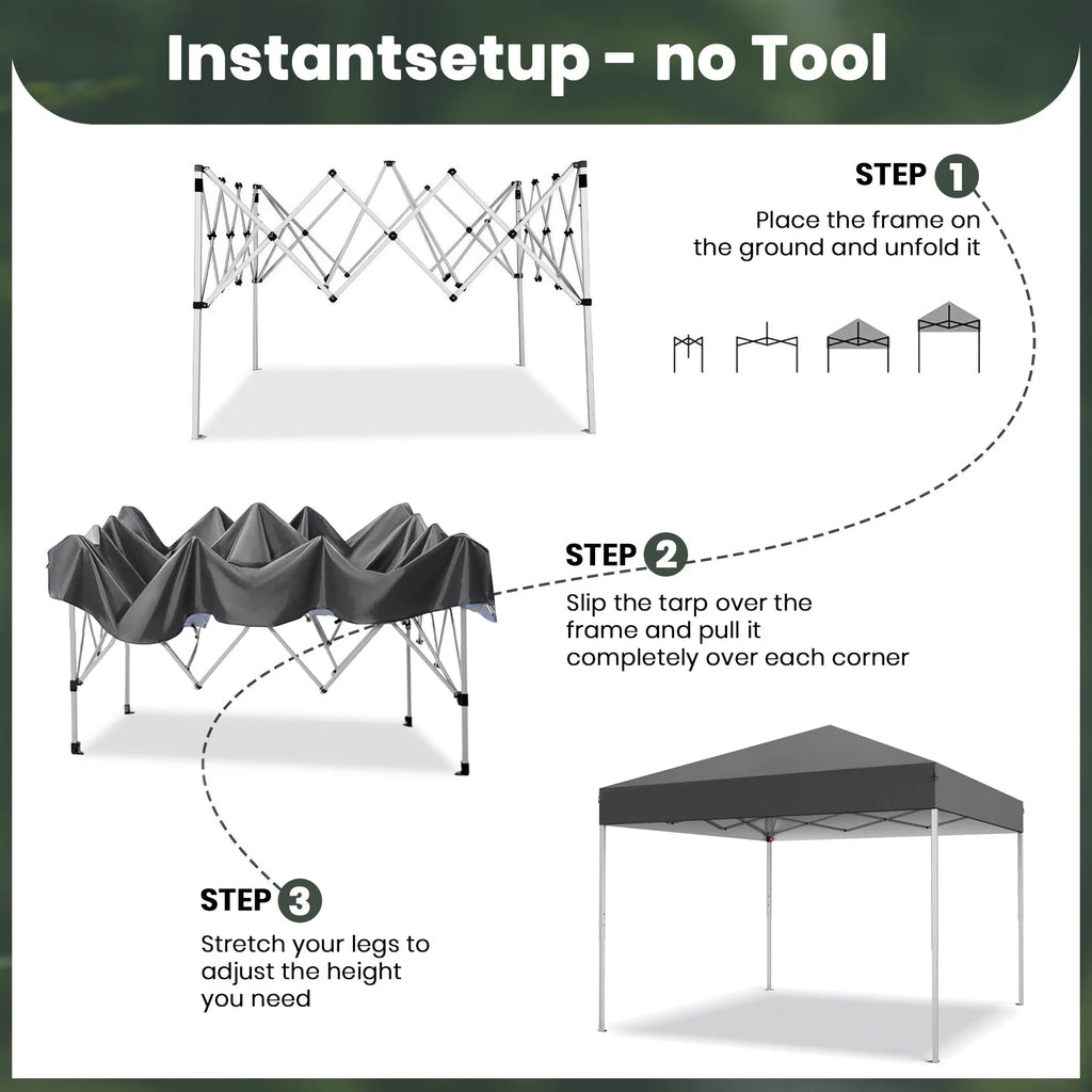 GVDV 10x10 ft Easy Pop Up Outdoor Canopy Tent - Blue
