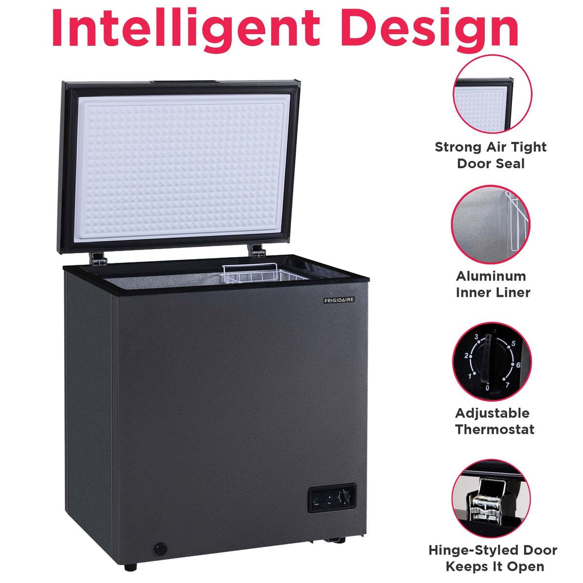 Frigidaire Chest Freezer, 5.0 Cu. Ft., Black Granite Design