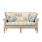 84in Modern Velvet Sofa Set, 3-Seater Couch With Loveseat, Beige