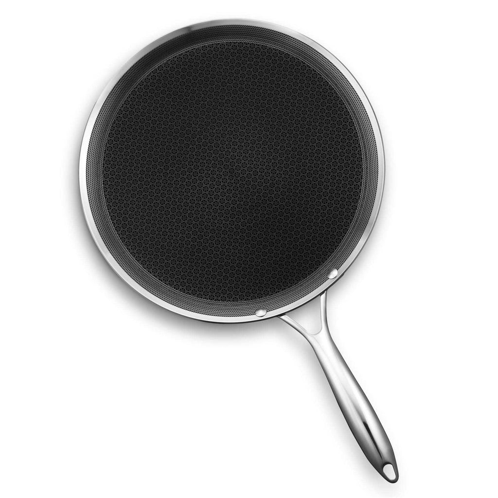 Hexclad 12 Inch Hybrid Stainless Steel Nonstick Griddle Fry Pan