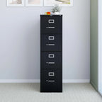 STAPLES 4-Drawer Lockable File Cabinet, Black, 25 in D x 15 in W