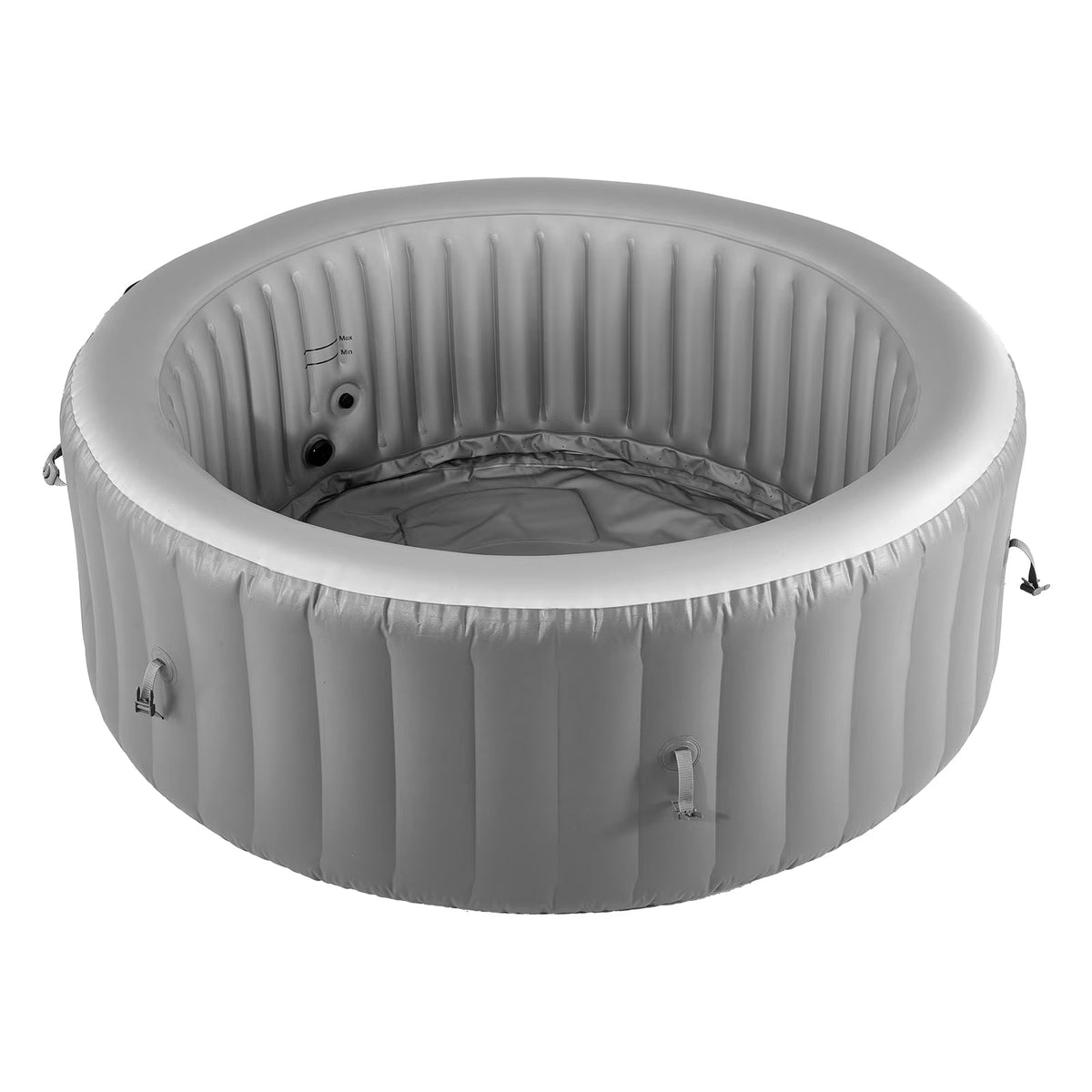 KFFKFF Inflatable Hot Tub, 4-6 Person, 81.9 x 26 in, 130 Jets, PVC, Grey - KSW0018