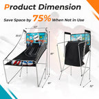 Costway Dual Shot Basketball Arcade Game, Blue, 8 Game Modes, 81in x 43in x 81in