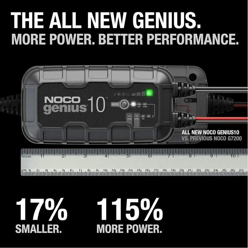 NOCO GENIUS10 10A 6V/12V Smart Battery Charger, Maintainer And Desulfator - GENIUS10