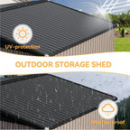 Aoxun Outdoor Storage Shed 10 x 12FT Brown - Double Hinged Door