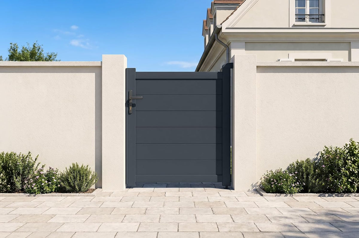 Casanoov Aluminium Folding Driveway Gate 4m x 160cm Grey - KIT-000024