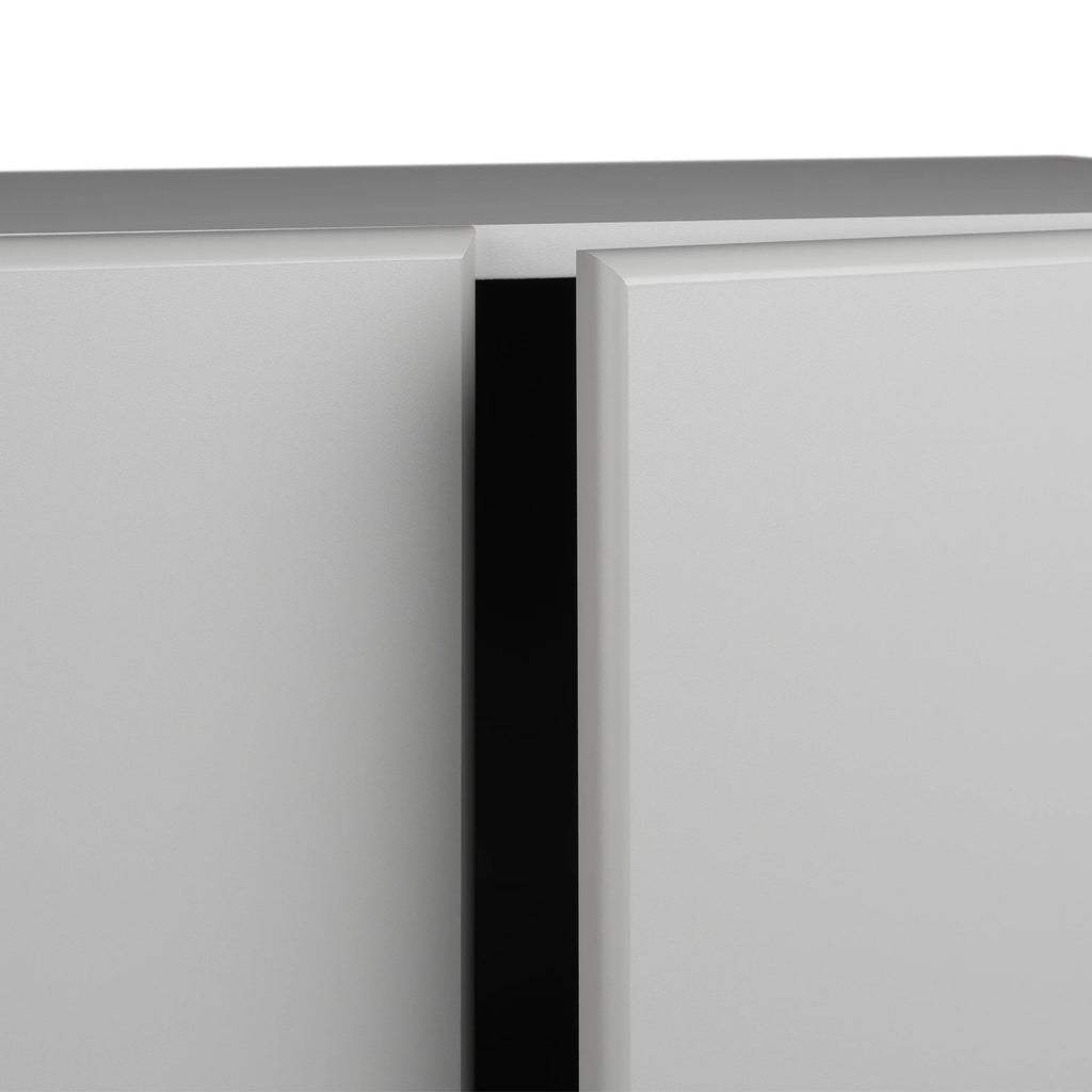 Prepac Elite 2 Door Standing Storage Cabinet, Light Gray, 16 in D x 32 in W x 65 in H