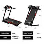 Folding Electric Treadmill With 3.5HP Motor, 300LBS Capacity And Incline
