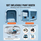 KFFKFF Portable Inflatable Spray Shelter 9.8 x 8.2 x 8.2 ft With 550 W Blower And Filtration System - GZYJXKF03