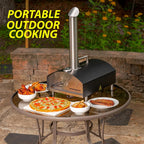 Deco Chef Outdoor Pizza And Grill Oven With 13in Pizza Stone, Black - DGPZG100BLK