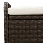 vidaXL Outdoor Poly Rattan Storage Bench With Cushion, Black, 45.3 x 20.1 x 20.5 in
