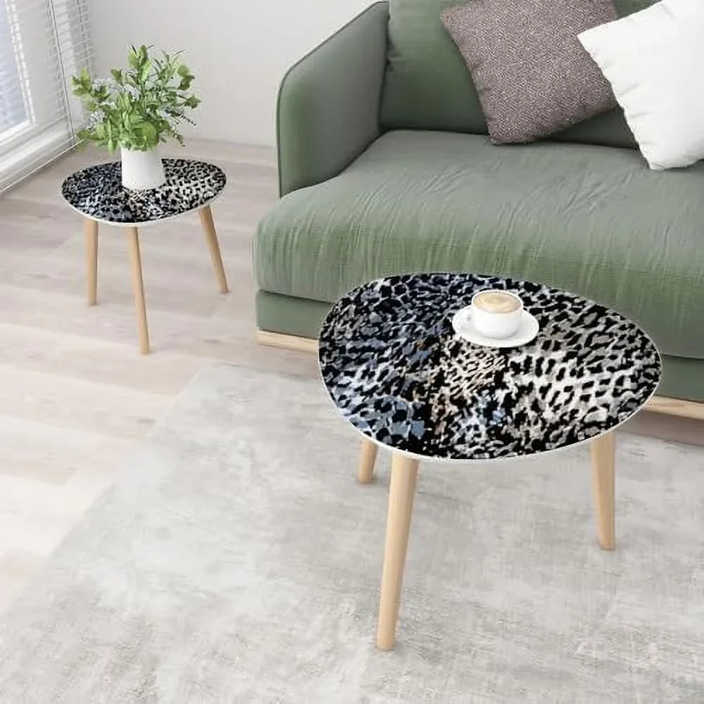 HYHBIBOOM Small Nesting Coffee Table - Colorful Embroidery Border With Bright Flowers And Leaves