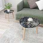 HYHBIBOOM Small Nesting Coffee Table - Colorful Embroidery Border With Bright Flowers And Leaves