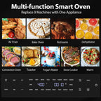 Beelicious 32QT Air Fryer Toaster Oven With Rotisserie And Dehydrator, 6 Accessories, 1800W, Black
