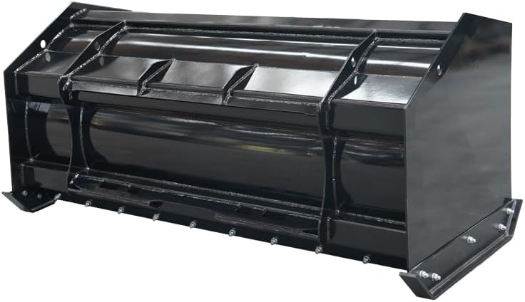 Skid Steer Single Box Snow Pusher Attachment, 48-Inch Inner Width - Universal Quick Attach