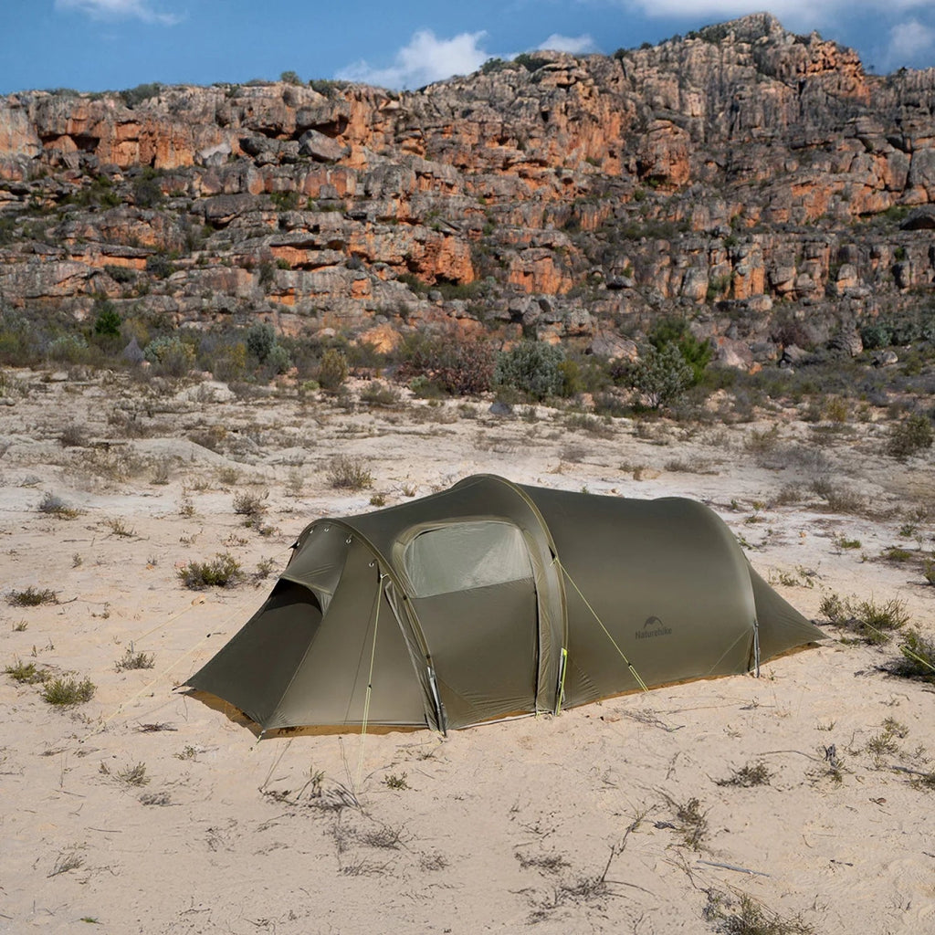 Naturehike Baluosi UL Ultralight Tunnel Hiking Tent, 15D, 2/3 Person, Olive Green - CNK2450WS036