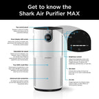 Shark Air Purifier MAX With NanoSeal HEPA, Clean Sense IQ, Odor Lock, 1000 Sq. Ft., 99.98% Particle Capture