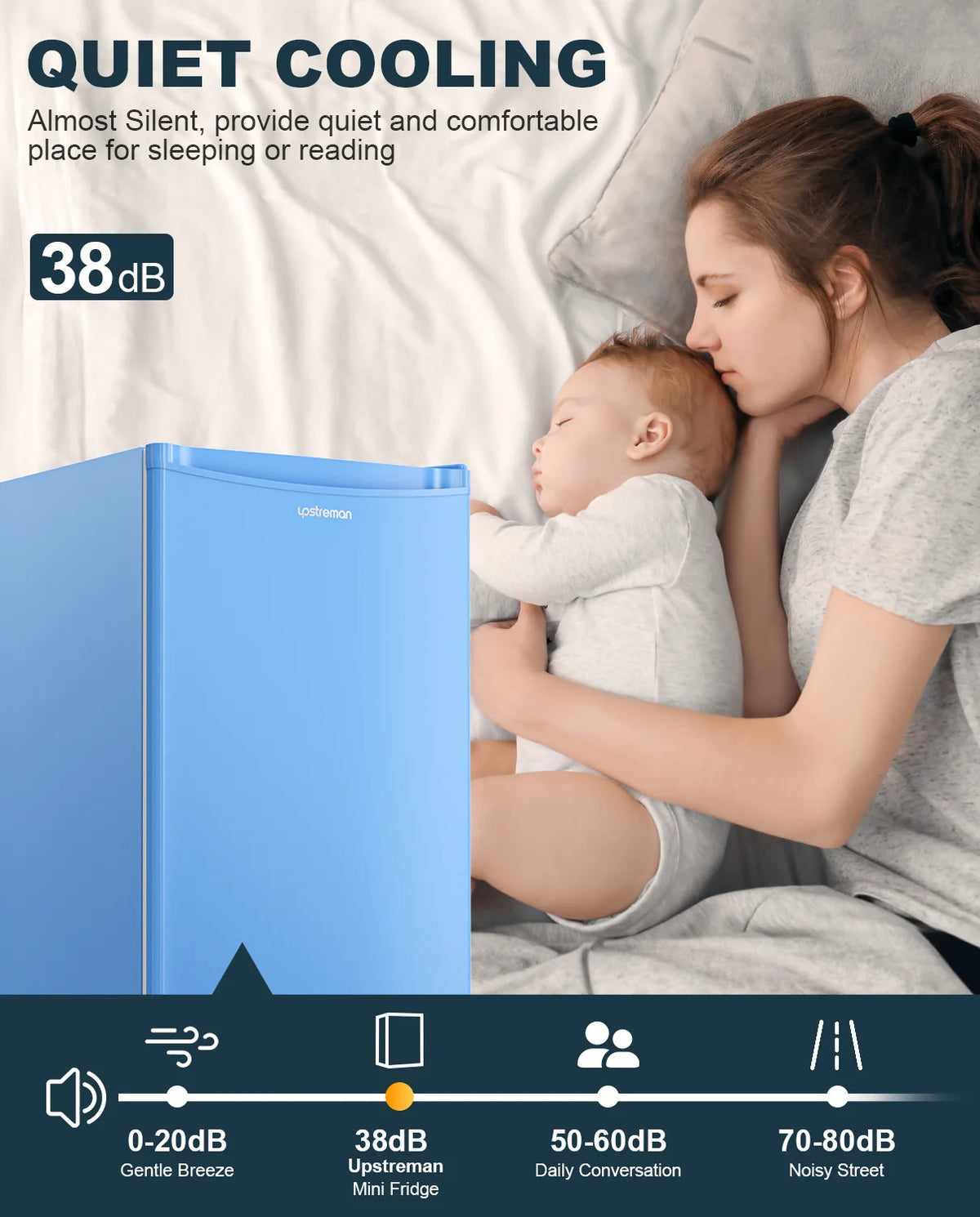 Upstreman 3.2 Cu.Ft. Single Door Mini Refrigerator With Freezer - BR321