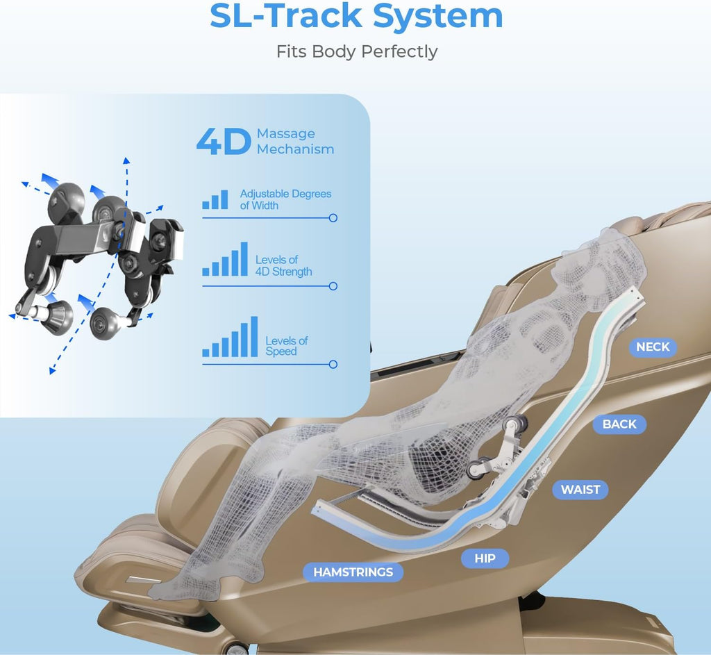 Osaki Full Body Massage Chair With 360 Rotating Footrest, Brown - 4D Achilles