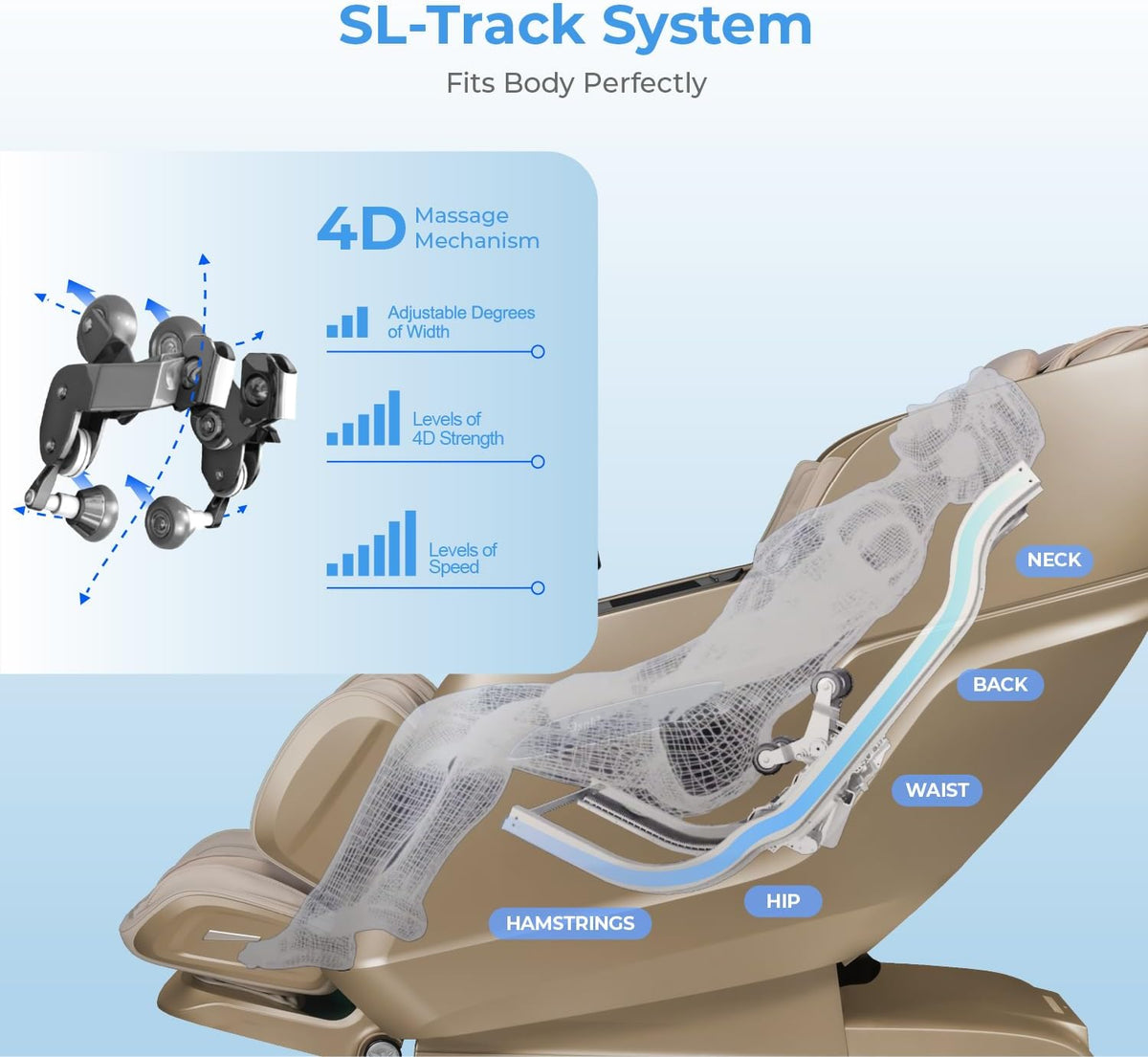 Osaki Full Body Massage Chair With 360 Rotating Footrest, Brown - 4D Achilles