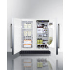 30" Wide Undercounter Frost-Free Side-by-Side Refrigerator-Freezer, Stainless Steel With Locks And Digital Controls