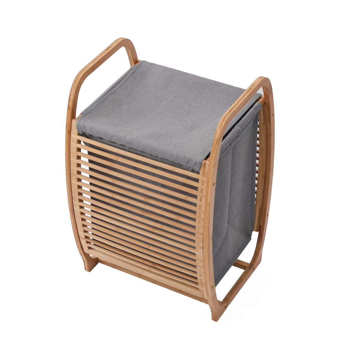 Proman Products Cambridge Bamboo Laundry Hamper With Lid And Handles, Natural, 16 W x 14 D x 24 H