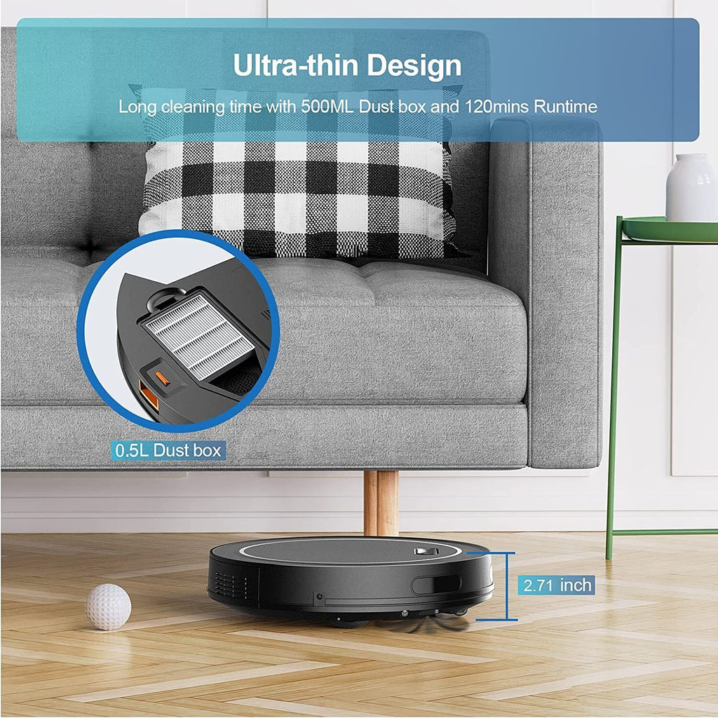 2-In-1 Robot Vacuum And Mop Cleaner, 2500 Pa, 12.2in x 12.2in x 2.71in