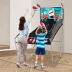 Costway Dual Shot Basketball Arcade Game, Blue, 8 Game Modes, 81in x 43in x 81in