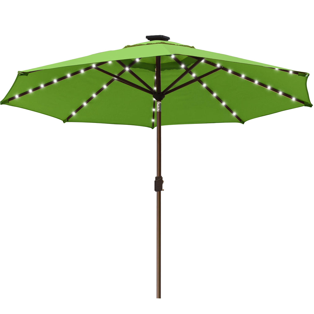 EliteShade 9ft Market Patio Umbrella With 80 LED Lights, Ruby