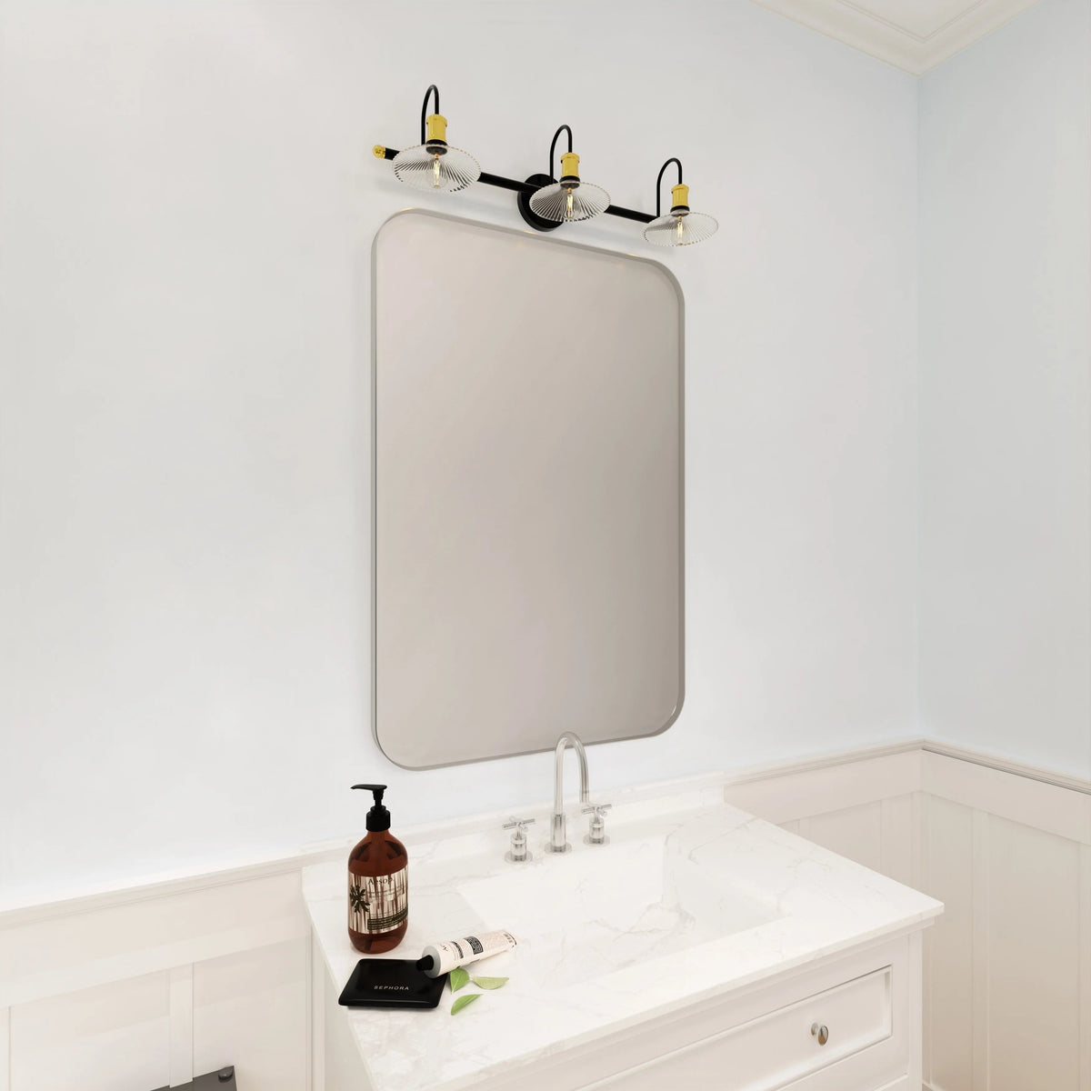 Aluminum Alloy Rounded Corner Wall Vanity Mirror