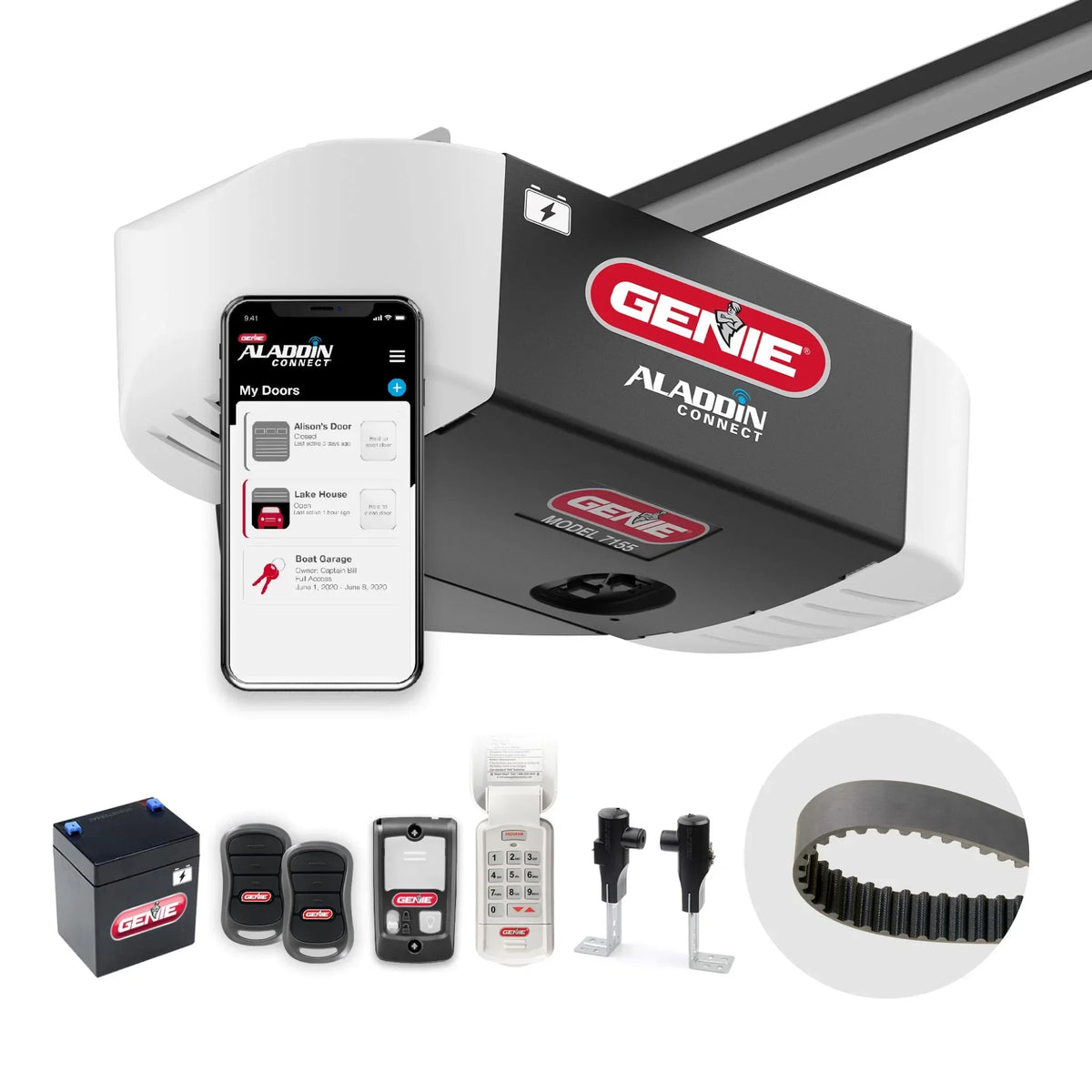Genie StealthDrive Connect Smart Garage Door Opener With WiFi And Battery Backup - 7155-TKV