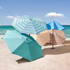 BrylaneHome 9 Ft Tilt-And-Crank Patio Umbrella With 8 Steel Ribs