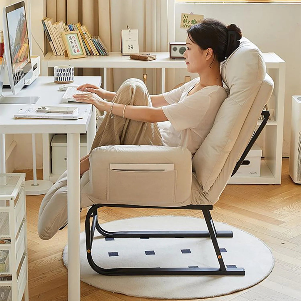 HDUTNGISN Recliner Armchair With Adjustable Backrest, White, 20 x 27.5 x 61.8 in