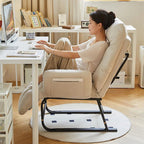 HDUTNGISN Recliner Armchair With Adjustable Backrest, White, 20 x 27.5 x 61.8 in